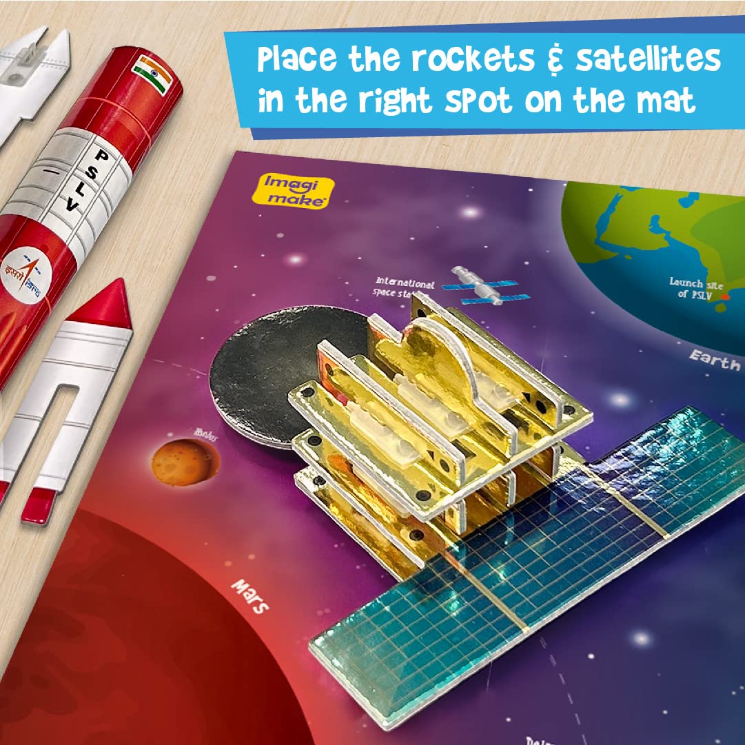 Imagimake Mapology Mangalyaan | Isro Rocket Model & Satellite | Astronaut Toy | Educational Toys for Kids 5+Years | 3D Puzzles | Gifts for 5 Year Old Boy & Girl, Multi-Coloured