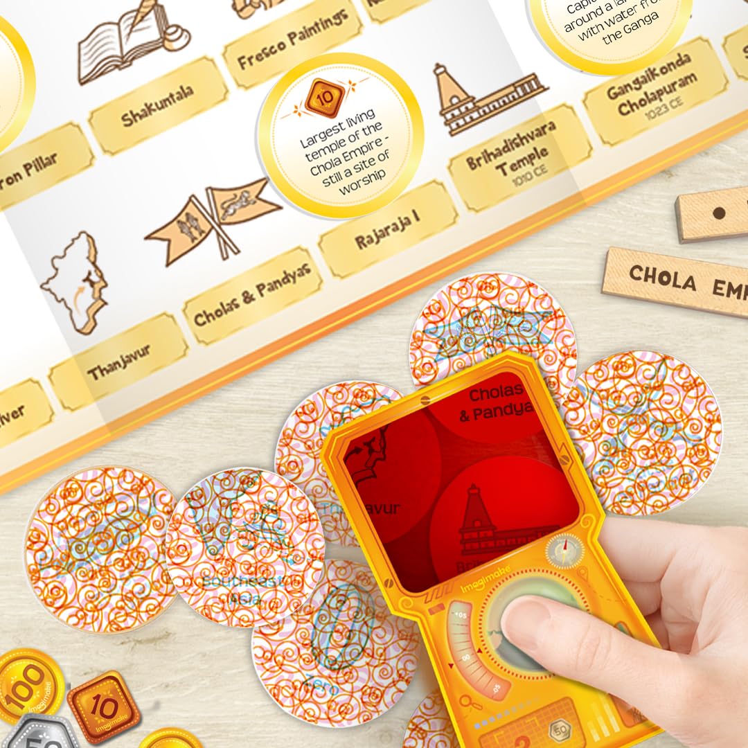 Imagimake Kid,Teen,Adult Mapology History Quest,India,Historical Board Game,Explore 8 ERAS of Indian History with Discovery Lenses,Artefact Tokens,Ancient Dice,Educational Toy,Birthday Gift