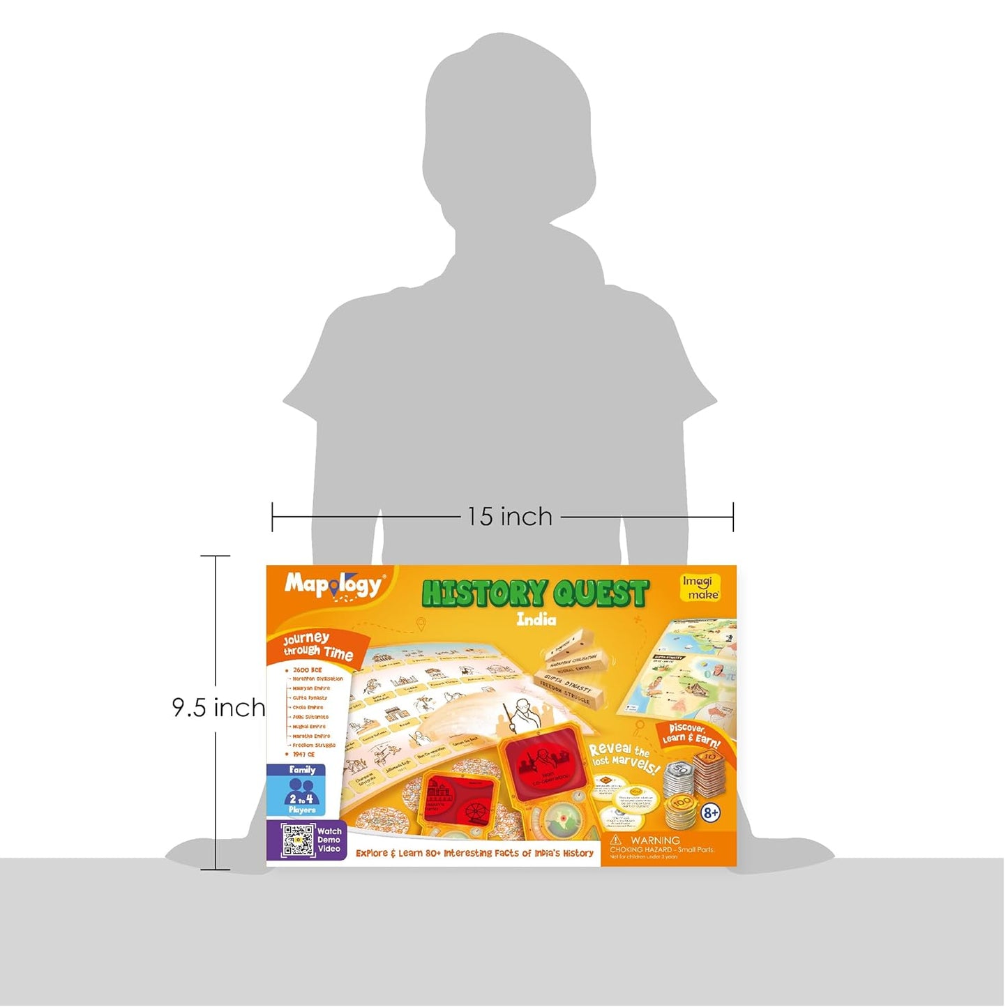 Imagimake Kid,Teen,Adult Mapology History Quest,India,Historical Board Game,Explore 8 ERAS of Indian History with Discovery Lenses,Artefact Tokens,Ancient Dice,Educational Toy,Birthday Gift