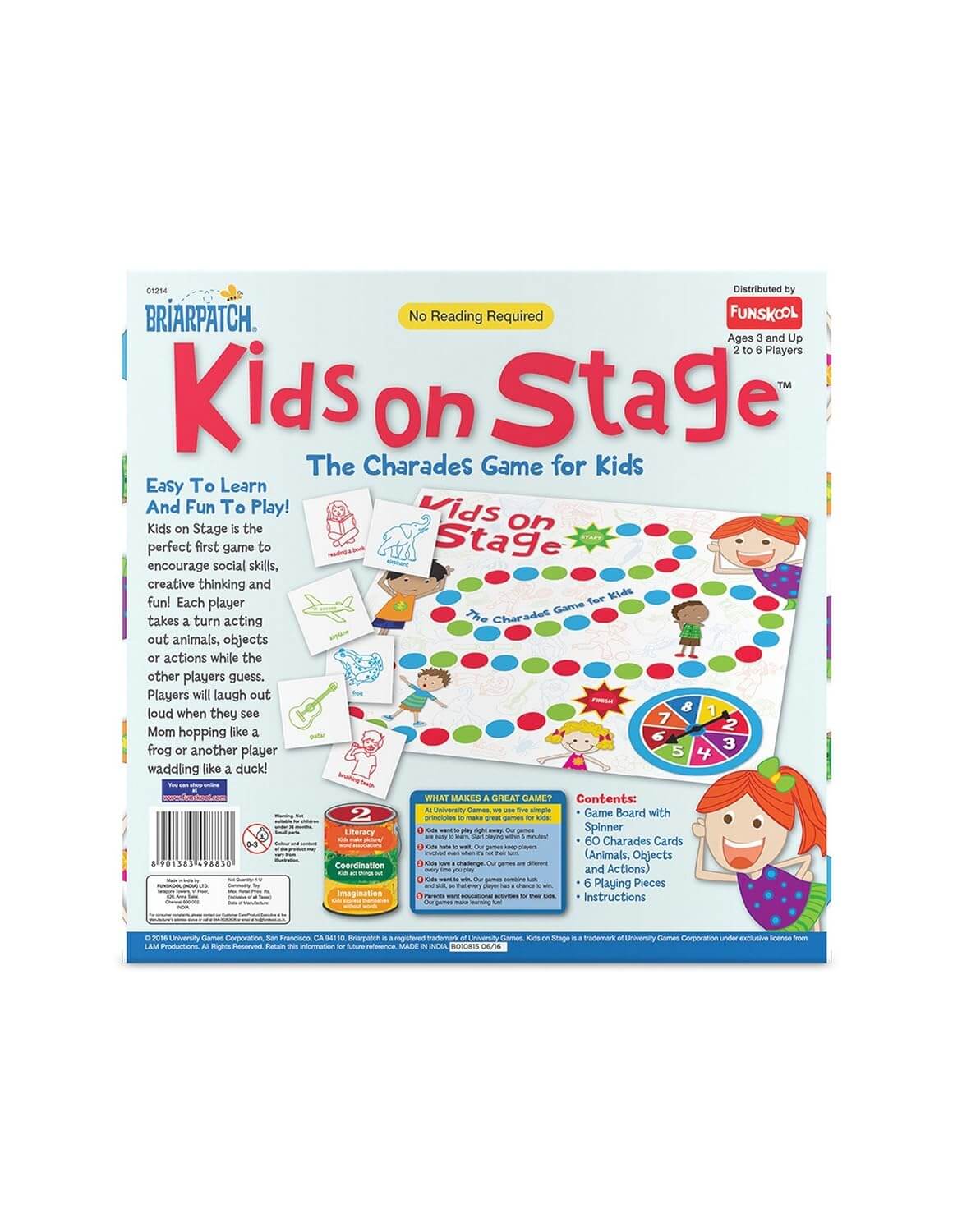 Funskool Games, Kids On Stage, Educational charade game for kids, 2 - 6 players, Ages 3 years and above