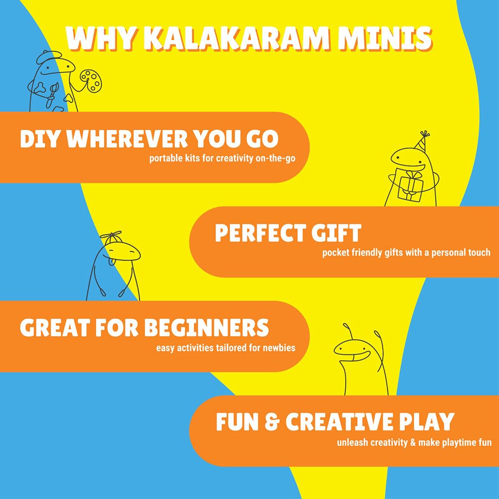 Kalakaram Mini DIY Planter Making Craft Kit | DIY on The go | Perfect for Gifting | Birthday Gifting | Return Gift for Parties | Kids Aged 4,5,6,7