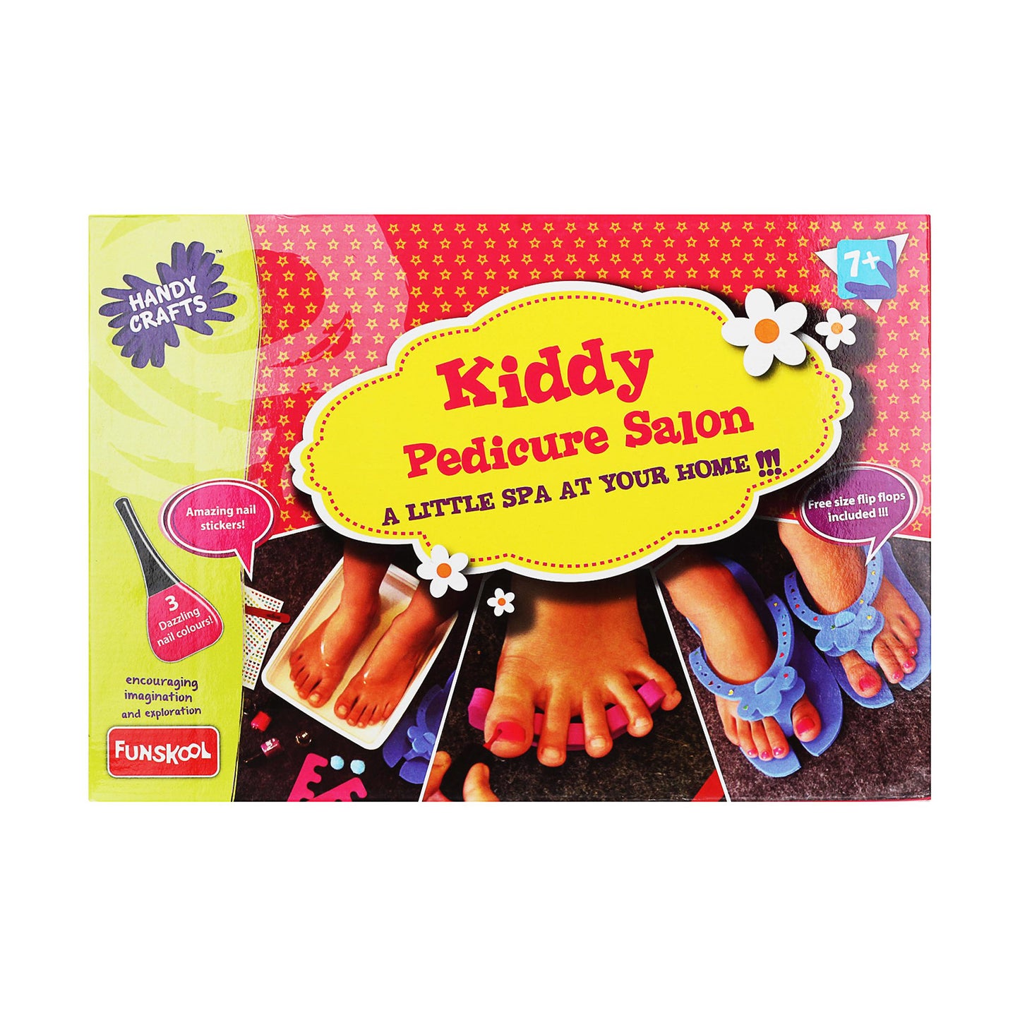 Funskool Handycrafts Kiddie Pedicure SalonBuilding Blocks, Manicure Kit, Pamper Your Nails, Art Kit, DIY Kit, Ages 7 Years and Above, Multicolour
