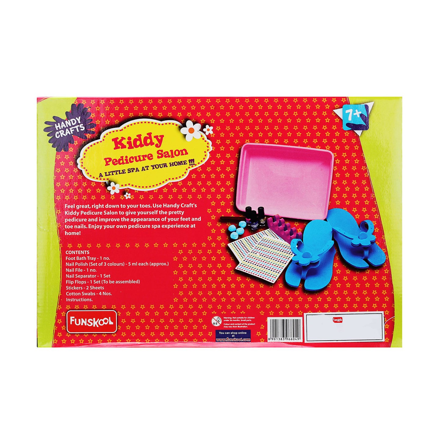 Funskool Handycrafts Kiddie Pedicure SalonBuilding Blocks, Manicure Kit, Pamper Your Nails, Art Kit, DIY Kit, Ages 7 Years and Above, Multicolour