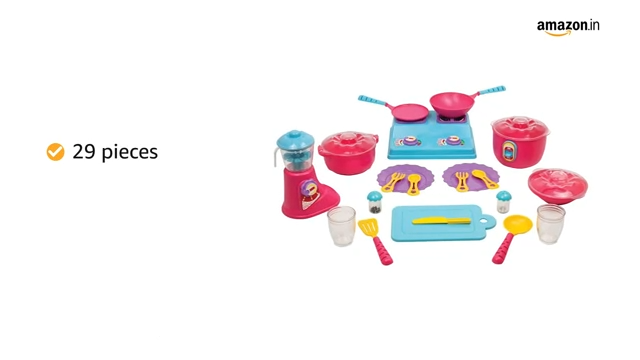 Giggles Funskool Complete Kithcen Playset, Realistic Pretend Cooking Toy for Kids, Encourages Learning & Development, Fun Activity for Babies, Gift Set for Girls, Age 3+ Years