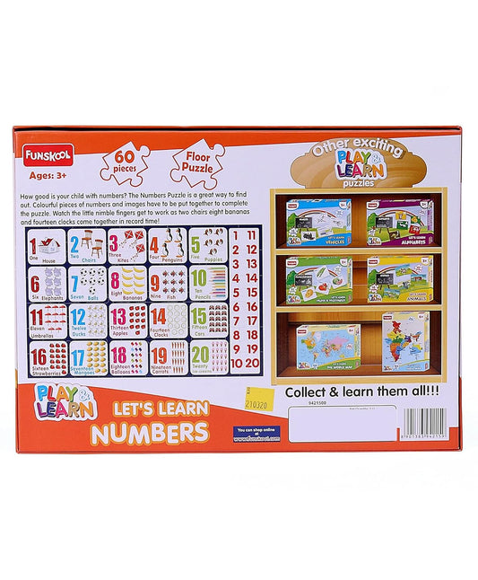 Funskool Play & Learn-Numbers,Educational,60 Pieces,Puzzle,For 3 Year Old Kids And Above,Toy,Multicolor