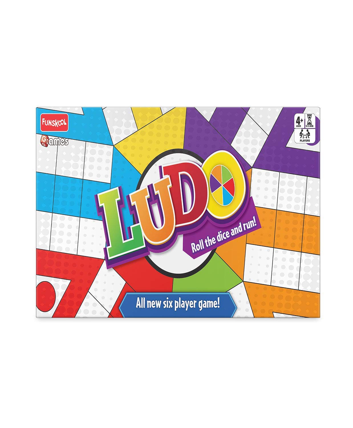 Funskool Games - Ludo 2018, The Classic startegy Game Board, Unique 6 Player Game, Kids and Family, 2-6 Players, 4 & Above