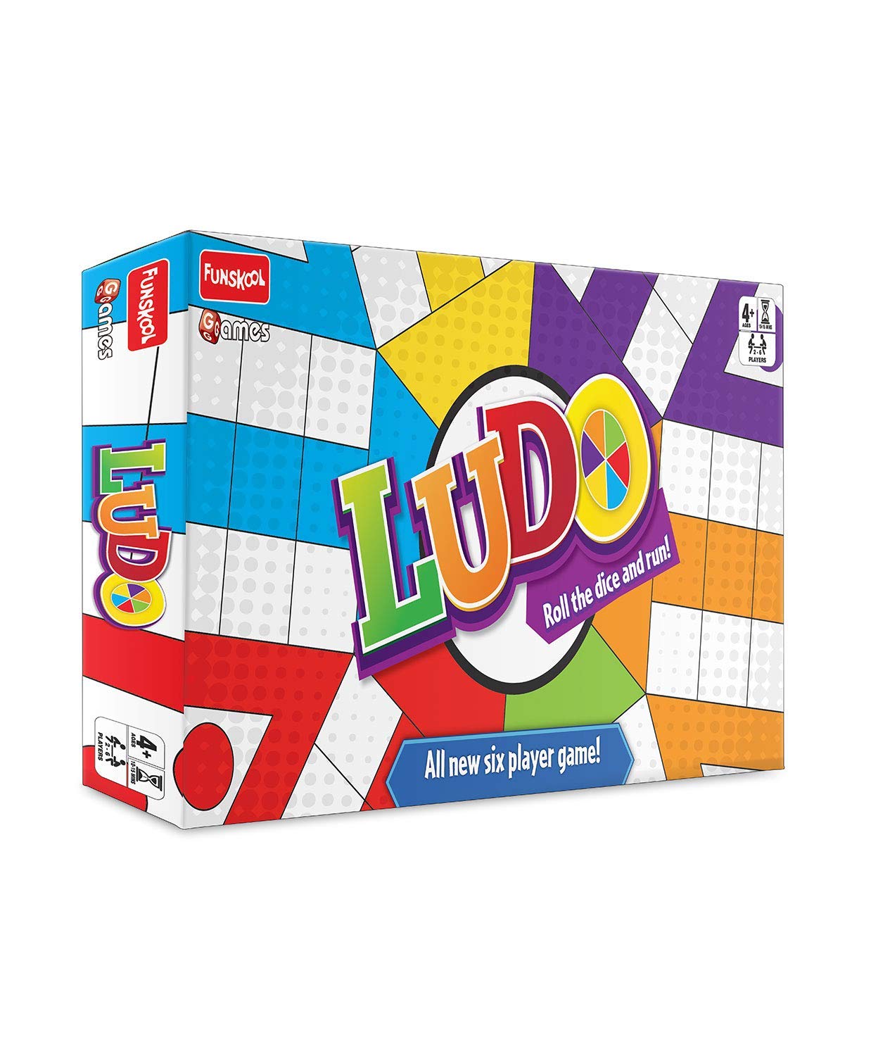 Funskool Games - Ludo 2018, The Classic startegy Game Board, Unique 6 Player Game, Kids and Family, 2-6 Players, 4 & Above