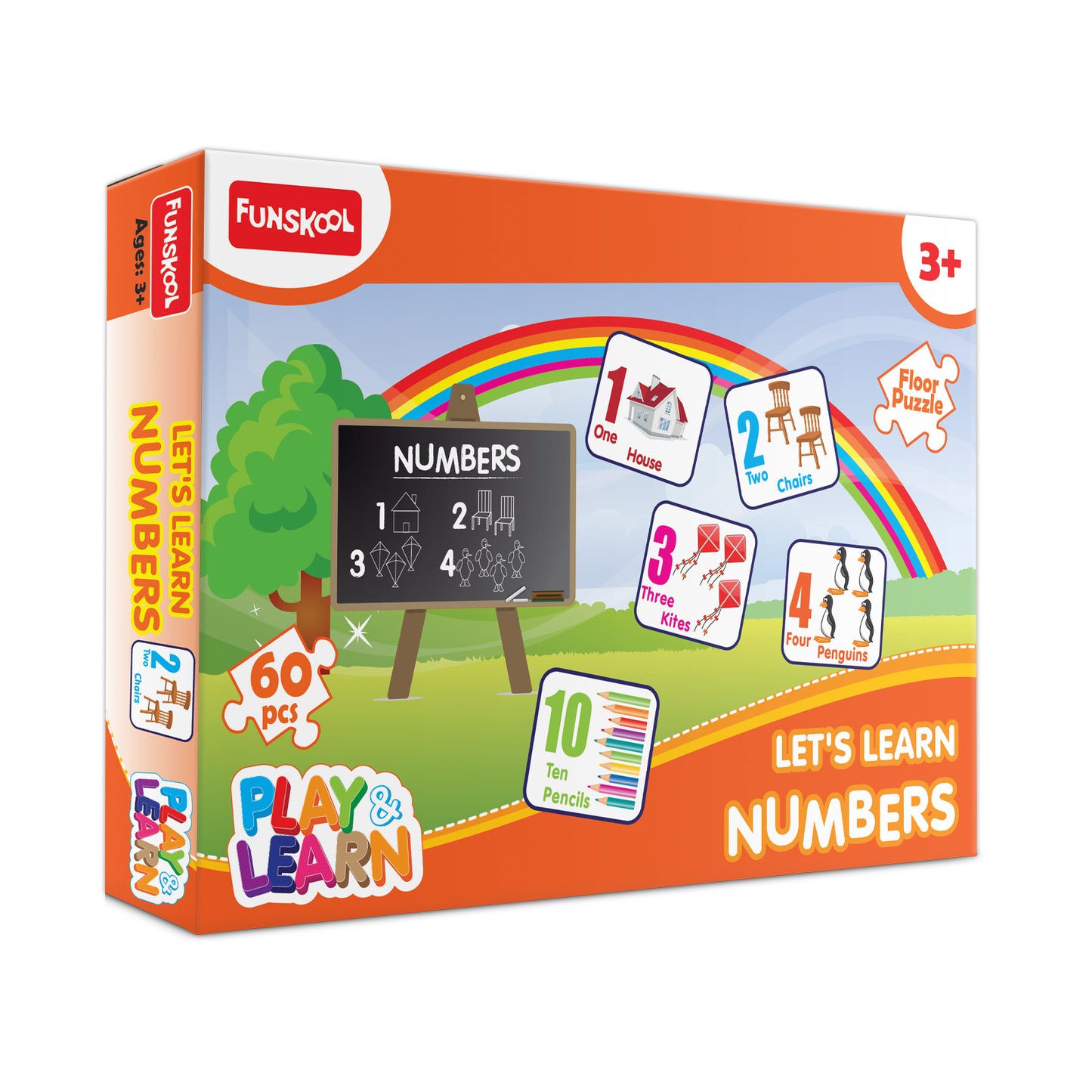 Funskool Play & Learn-Numbers,Educational,60 Pieces,Puzzle,For 3 Year Old Kids And Above,Toy,Multicolor