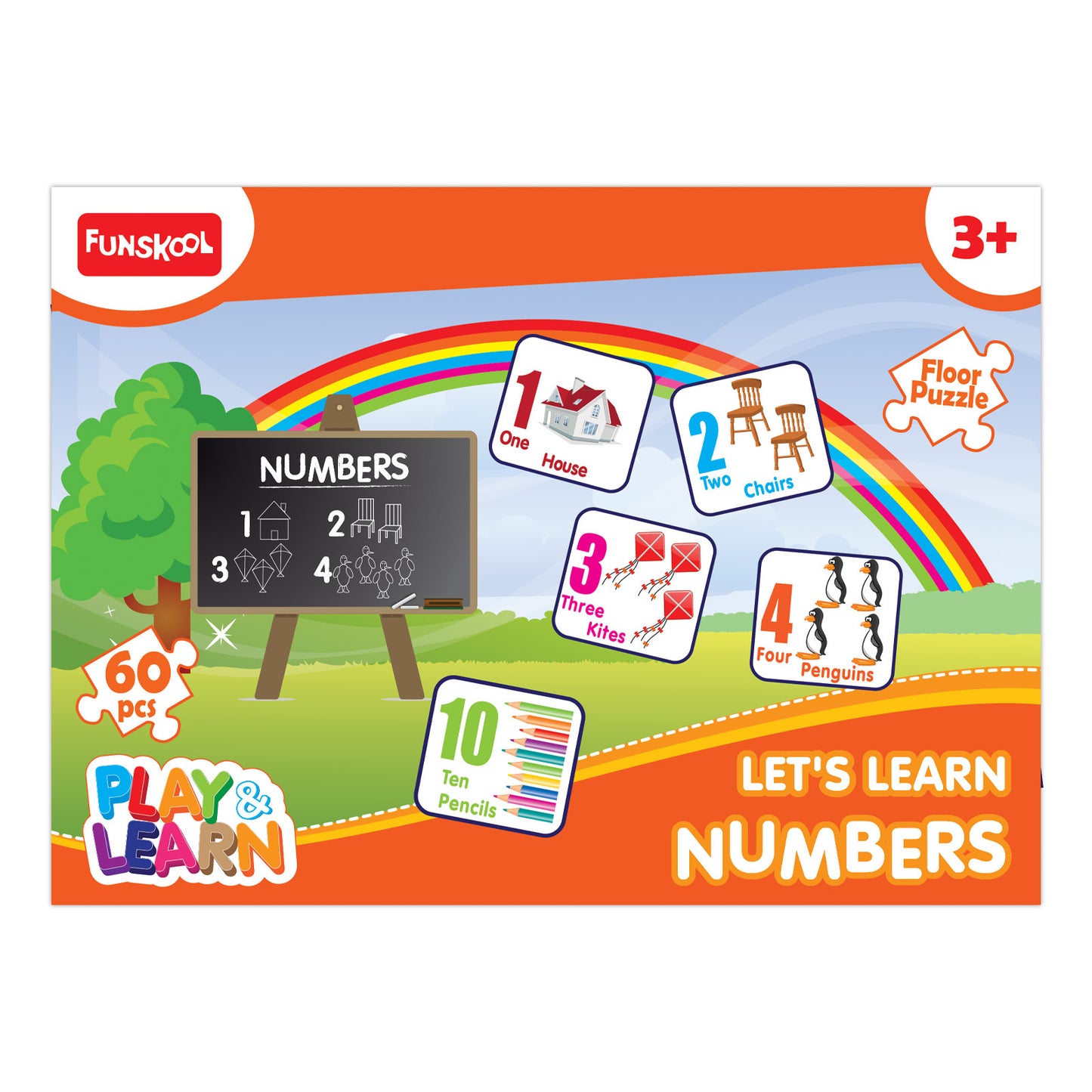 Funskool Play & Learn-Numbers,Educational,60 Pieces,Puzzle,For 3 Year Old Kids And Above,Toy,Multicolor