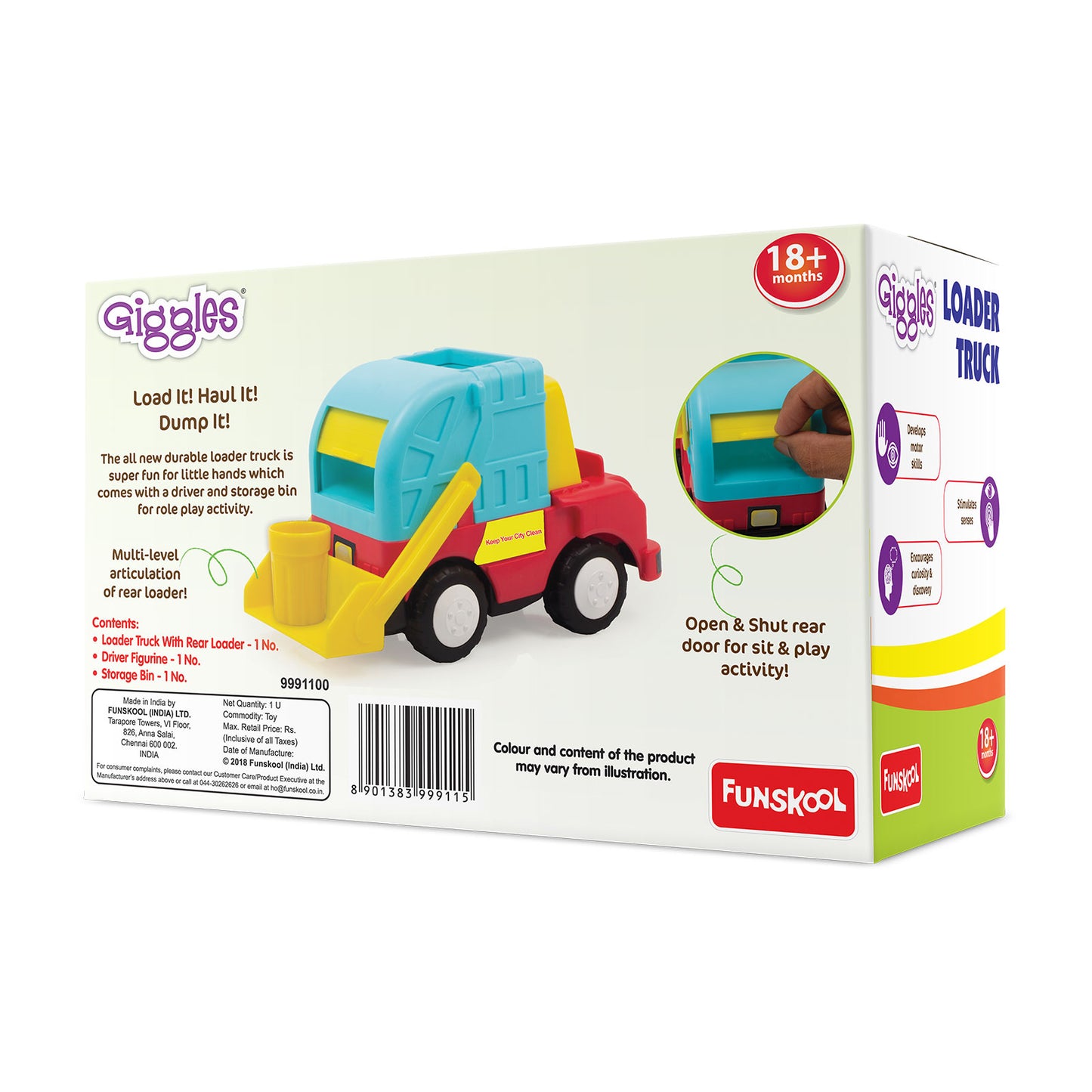 Giggles Kid Vehicles Loader Truck Toy, Multicolor