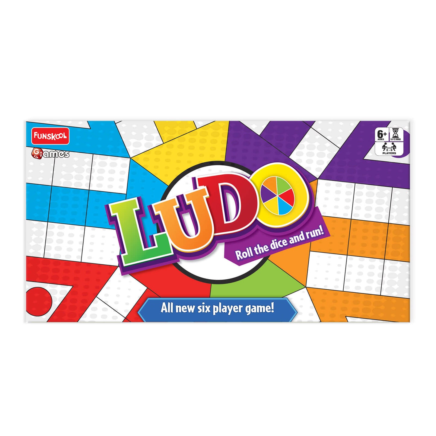 Funskool Games - Ludo 2018, The Classic startegy Game Board, Unique 6 Player Game, Kids and Family, 2-6 Players, 4 & Above