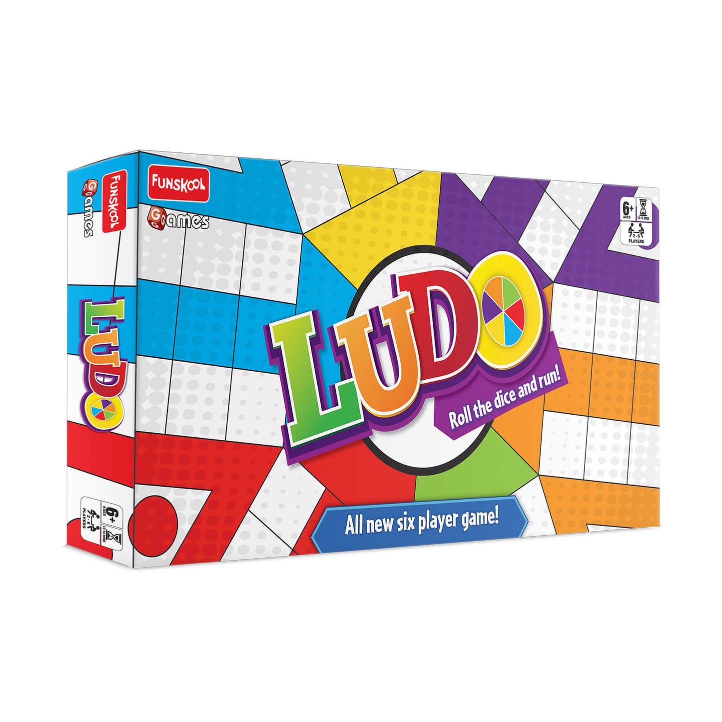 Funskool Games - Ludo 2018, The Classic startegy Game Board, Unique 6 Player Game, Kids and Family, 2-6 Players, 4 & Above
