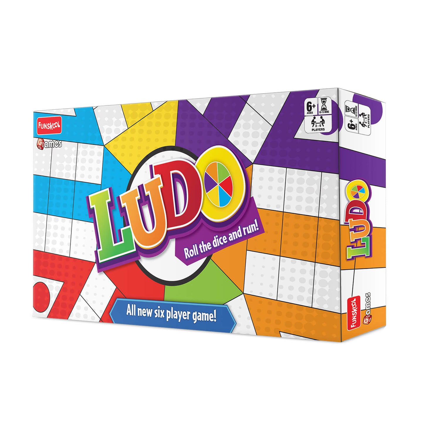 Funskool Games - Ludo 2018, The Classic startegy Game Board, Unique 6 Player Game, Kids and Family, 2-6 Players, 4 & Above