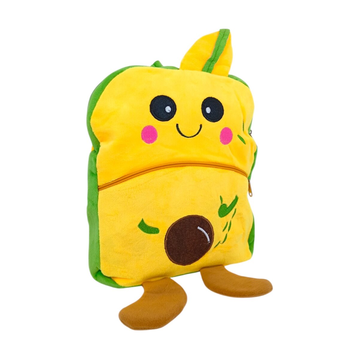 Just Bear Avocado School Bag | Cute and Quirky Backpack for Kids | Lightweight, Plush and Spacious | 3+ Years.
