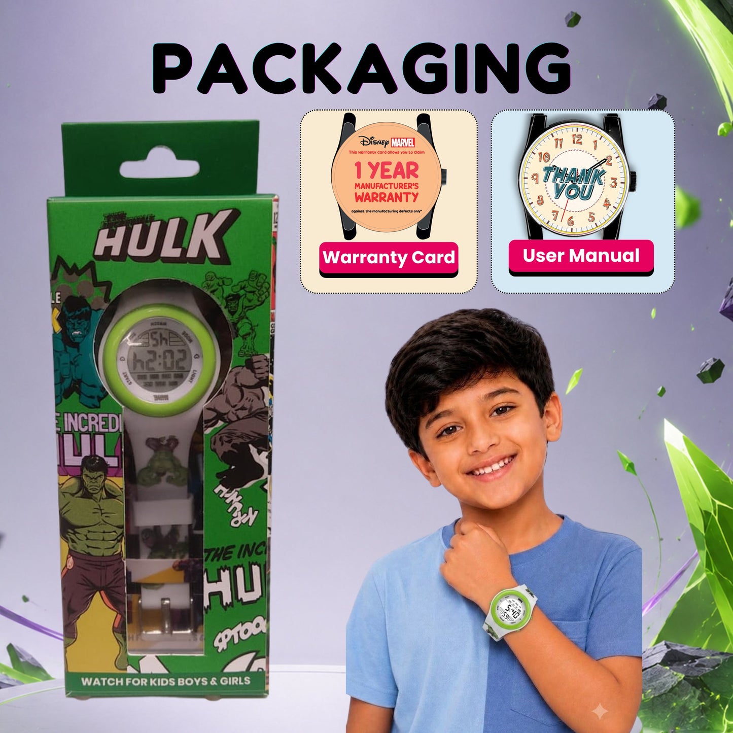 Spiky MB05 Superhero Hulk theme Digital Kids Watch