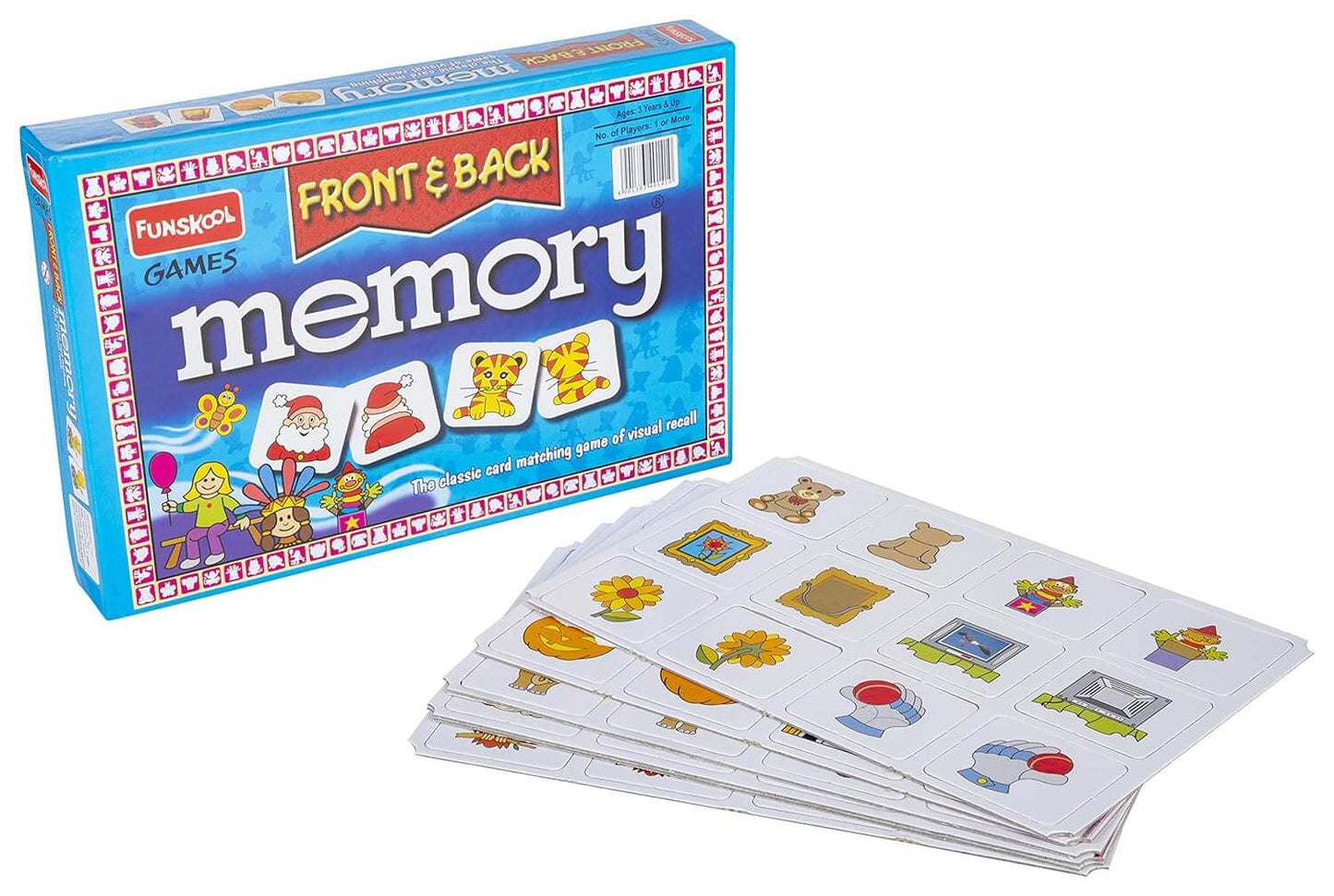 Funskool Games - Memory Front And Back, Educational matching picture game for children, kids & family, 1 - 4 players, 5 & above