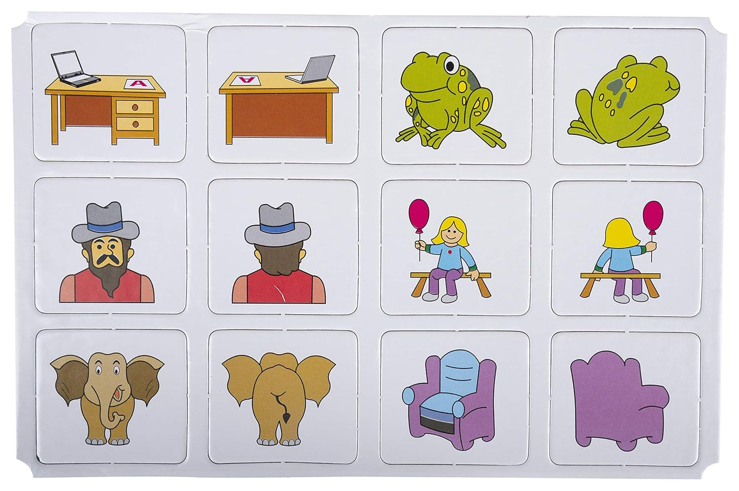 Funskool Games - Memory Front And Back, Educational matching picture game for children, kids & family, 1 - 4 players, 5 & above