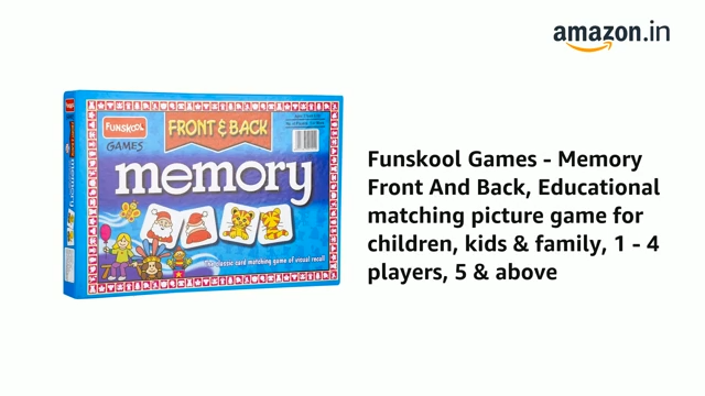 Funskool Games - Memory Front And Back, Educational matching picture game for children, kids & family, 1 - 4 players, 5 & above