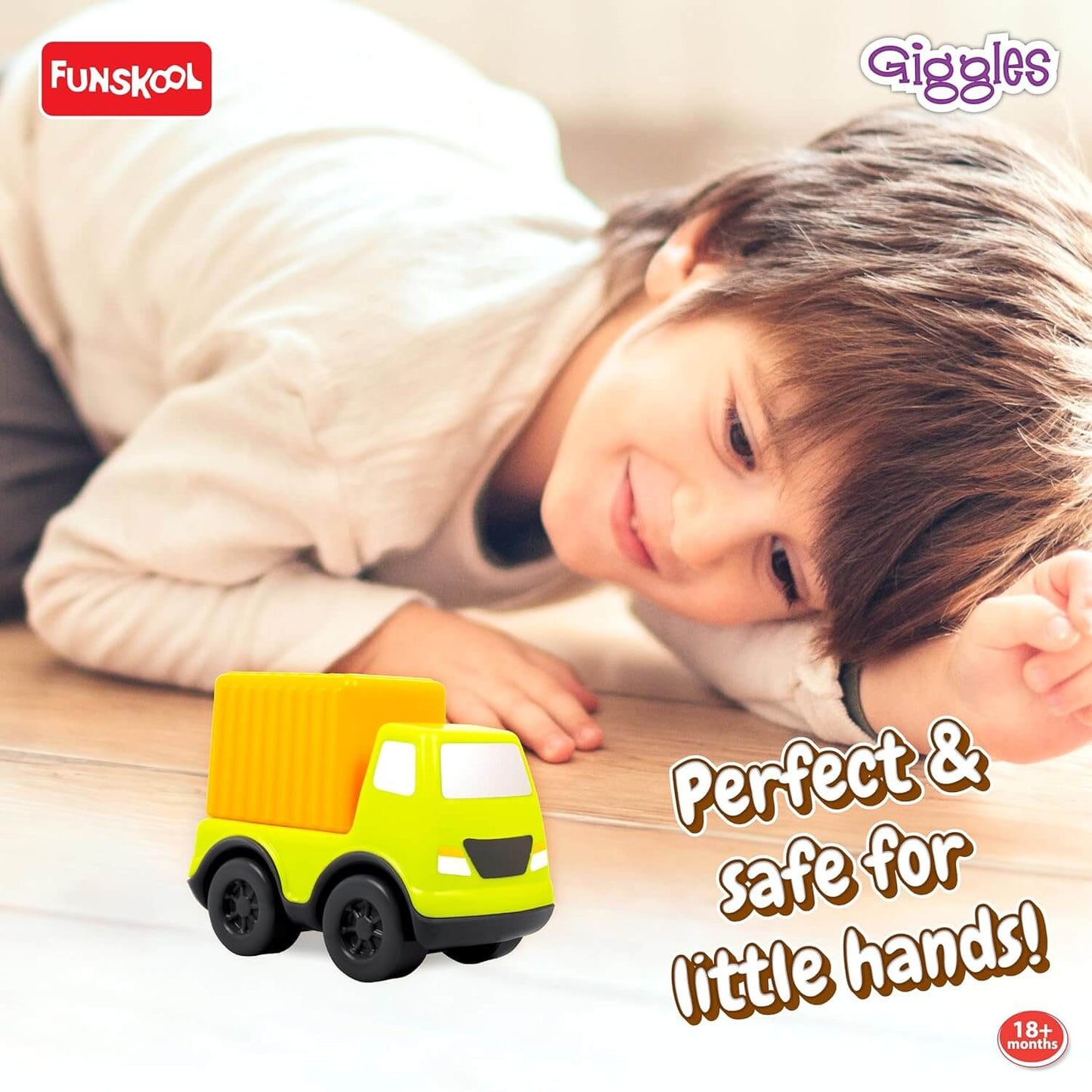 Funskool Giggles - Mini Vehicles-Construction Series Gift Pack of 6 (Combo), Multicolor