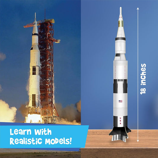 Imagimake Man's Journey to Moon | Mission Apollo 11 | Rocket & Satellite Model Making Set | 3D Puzzle Toy for Kids | Astronaut & Space Kit | Birthday Gift for Girls & Boys Ages 8,9,10,11,12,13