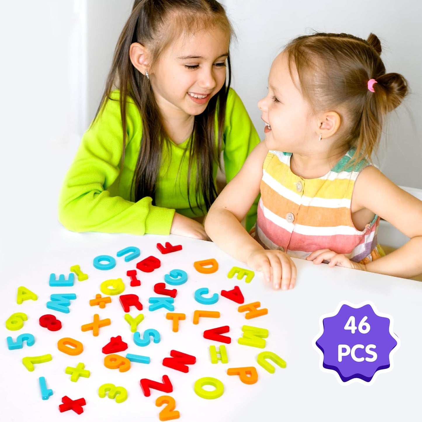 Funskool Giggles -Magnetic Letters & Numbers, 46 pcs Magnetic Letters and Numbers, Educational Toy, Preschool Toy, 3 Years and Above, Multicolor