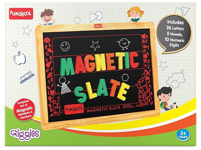 Funskool Giggles - Magnetic Slate , Alphabet and Numbers learning board, Early learning, 3 Years & above, Preschool toys
