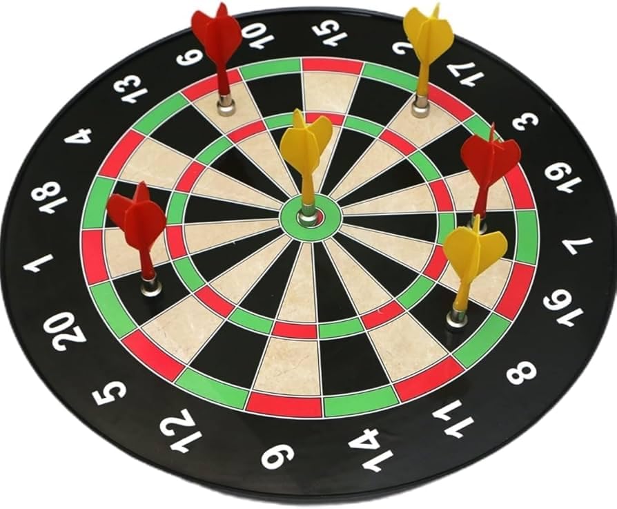 Magnetic Dart Board with 6 Darts, 33 cm Diameter