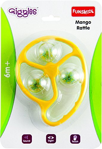 Funskool Giggles, Mango Rattle, 3 rotating balls, colourful beads, 6 months & above