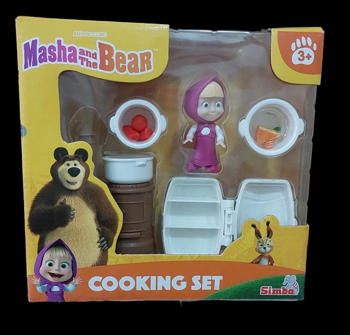 Masha and the Bear Mini Cooking Set By Fratelli Masha Doll Playset With Cooking Set 2 Inch Masha Doll and Ts Cooking Accessories Made In India