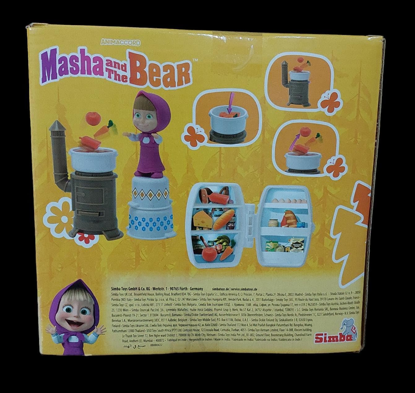 Masha and the Bear Mini Cooking Set By Fratelli Masha Doll Playset With Cooking Set 2 Inch Masha Doll and Ts Cooking Accessories Made In India