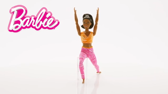 Barbie Made to Move Fashion Doll with Black Hair Wearing Removable Yellow Sports Top & Pink Yoga Pants, 22 Bendable “Joints”
