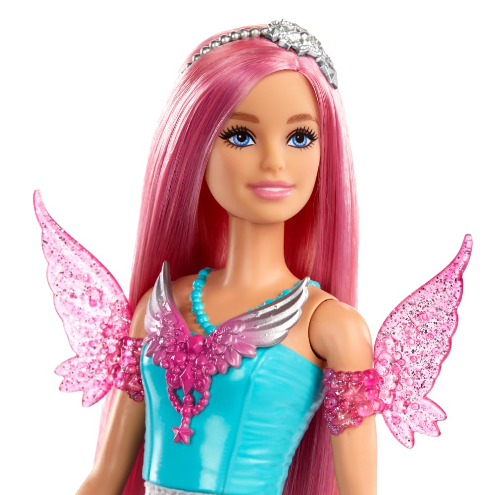 Barbie Doll with 2 Fantasy Pets & Dress, Malibu” Doll from A Touch of Magic™, 7-inch Long Hair