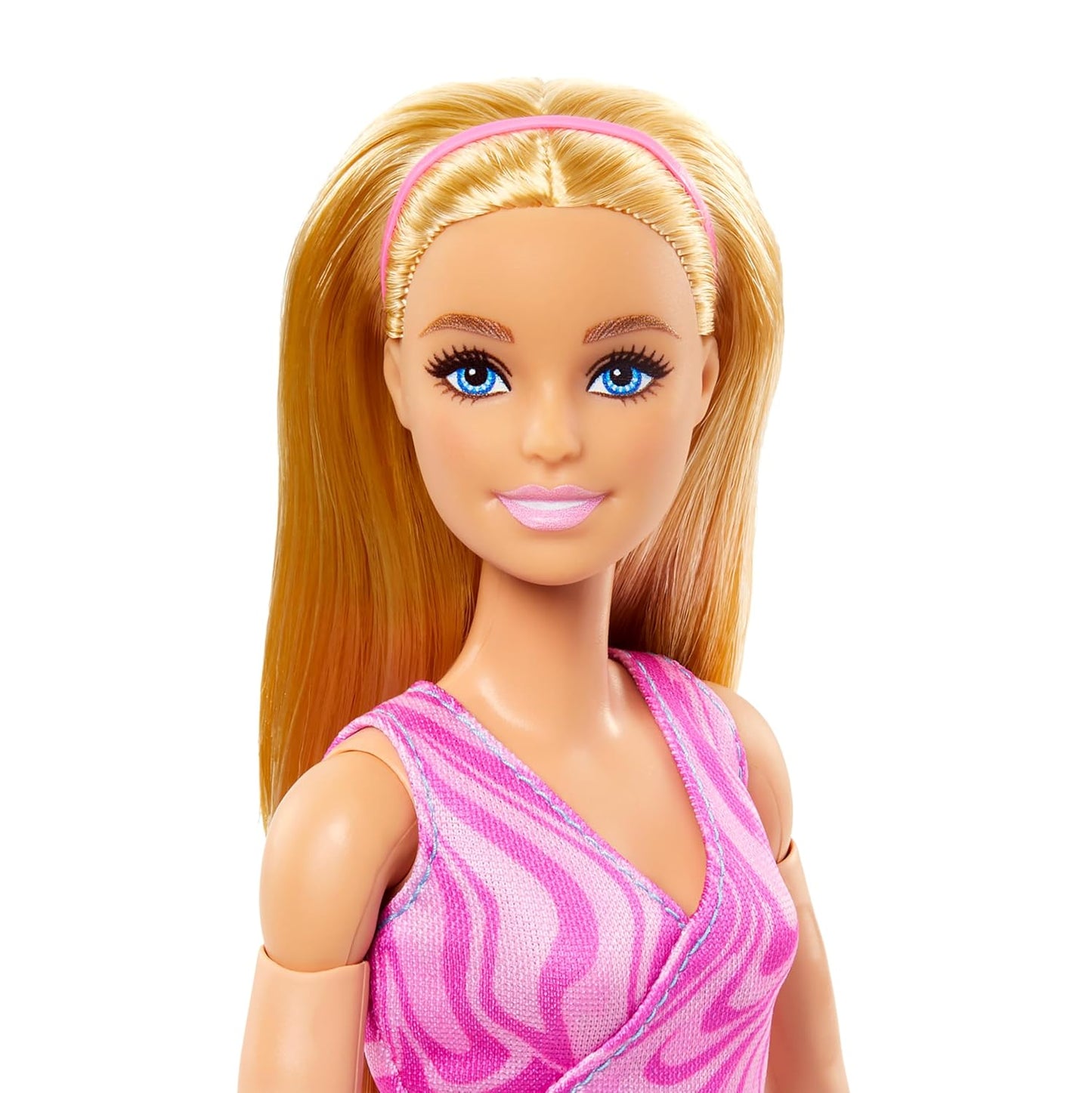 Barbie Made to Move Fashion Doll with Blonde Hair Wearing Removable Pink Sports Top & Blue Yoga Pants, 22 Bendable “Joints”