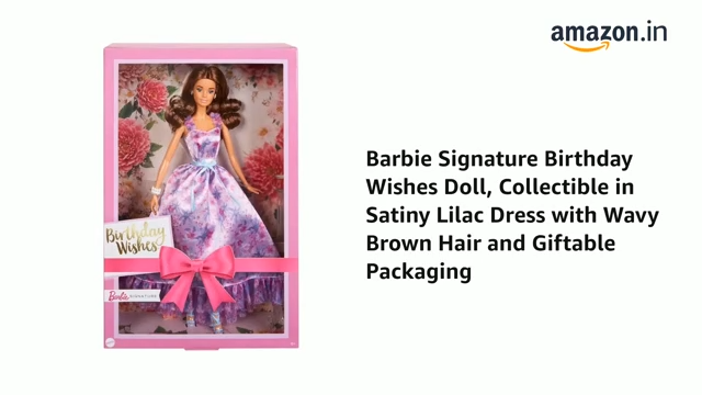 Barbie Signature Birthday Wishes Doll, Collectible in Satiny Lilac Dress with Wavy Brown Hair and Giftable Packaging