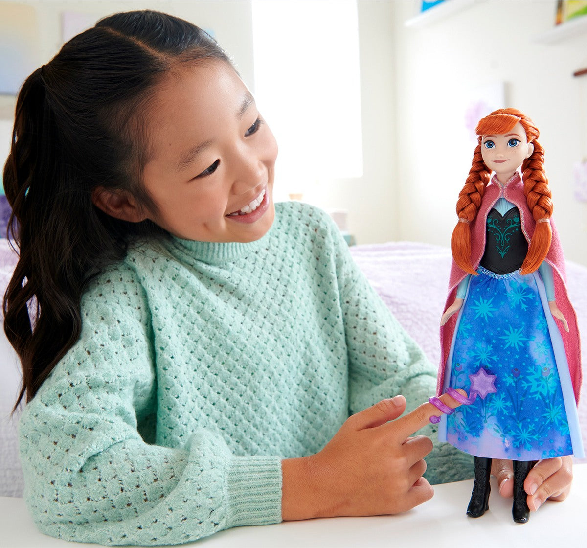 Mattel Disney Frozen Anna Magical Color-Change Skirt Fashion Doll, Inspired by Disney Movie, Posable