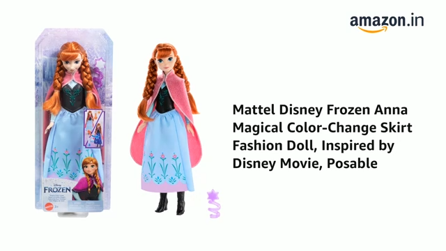 Mattel Disney Frozen Anna Magical Color-Change Skirt Fashion Doll, Inspired by Disney Movie, Posable