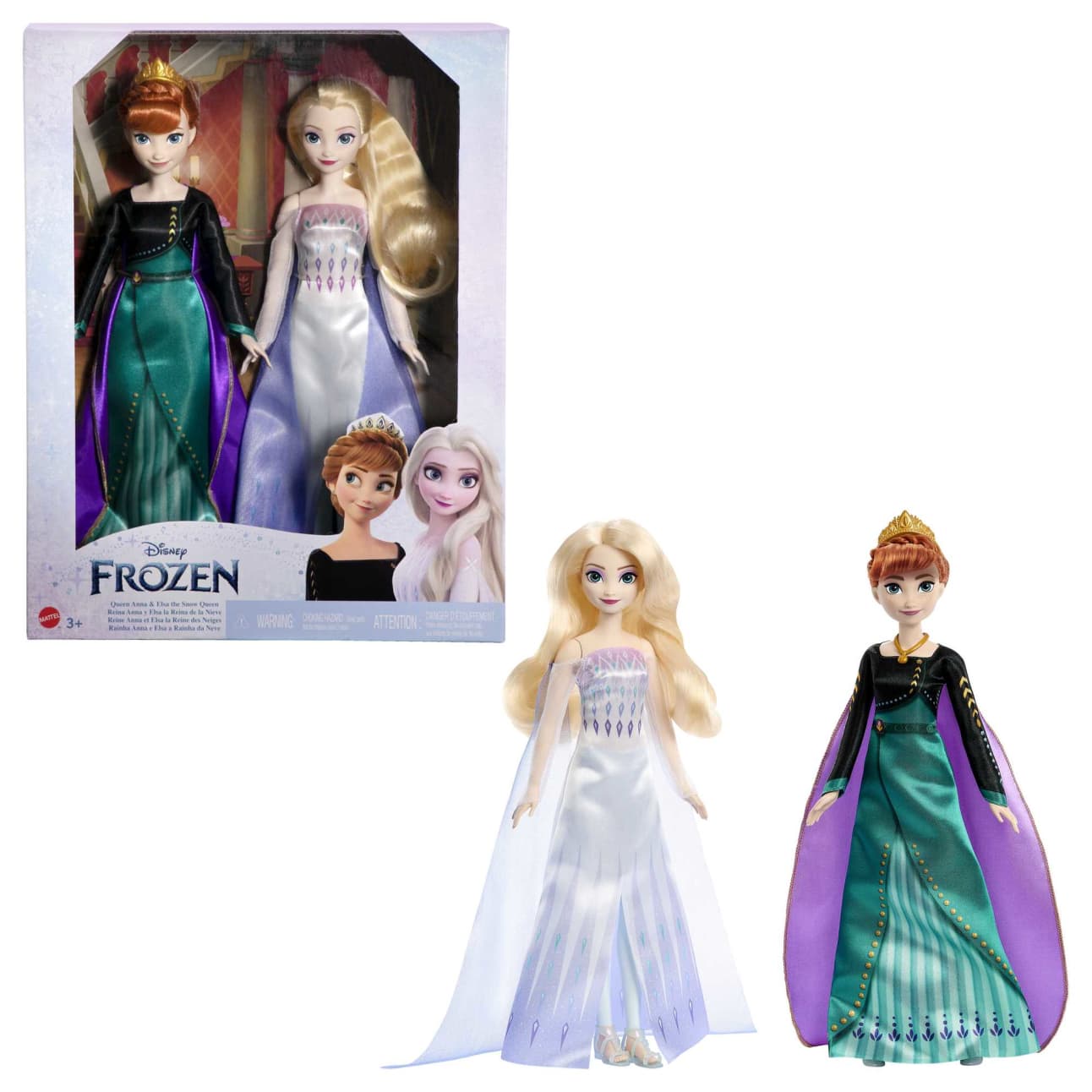 Mattel Frozen Toys, Anna and Elsa Fashion Dolls with Signature Queen Looks Inspired Frozen 2, Gifts for Kids