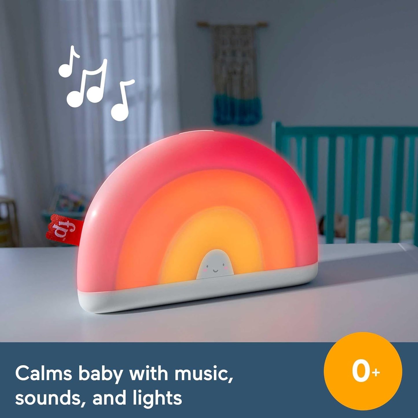 Fisher-Price Soothe & Glow Rainbow Sound Machine with Music and Lights for Babies from Birth and up