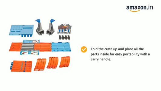 Hot Wheels Race Crate with 3 Stunts in 1 Set Portable Storage Ages 6 to 10