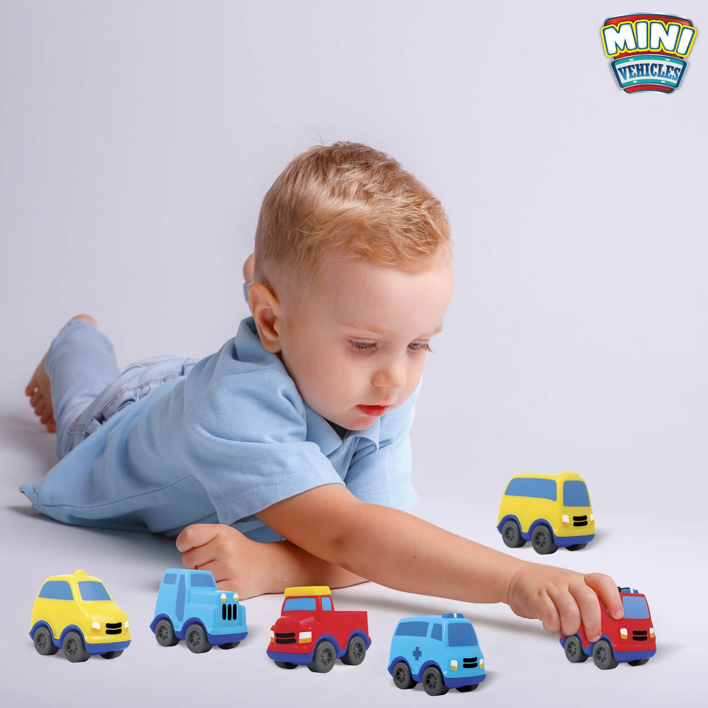 Funskool Giggles - Mini Vehicles City Series,Push and go Multicolor,Combo Pack,Gift Set, for 18 Months and Above.