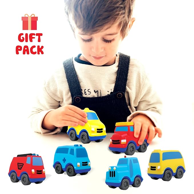 Funskool Giggles - Mini Vehicles City Series,Push and go Multicolor,Combo Pack,Gift Set, for 18 Months and Above.