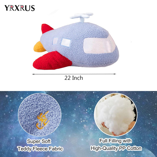 YRXRUS Airplane Pillows, Airplane Plush Throw Pillows, Space Series Decor, Great Gifts for Boys, Girls, Birthday Party or Room Decoration