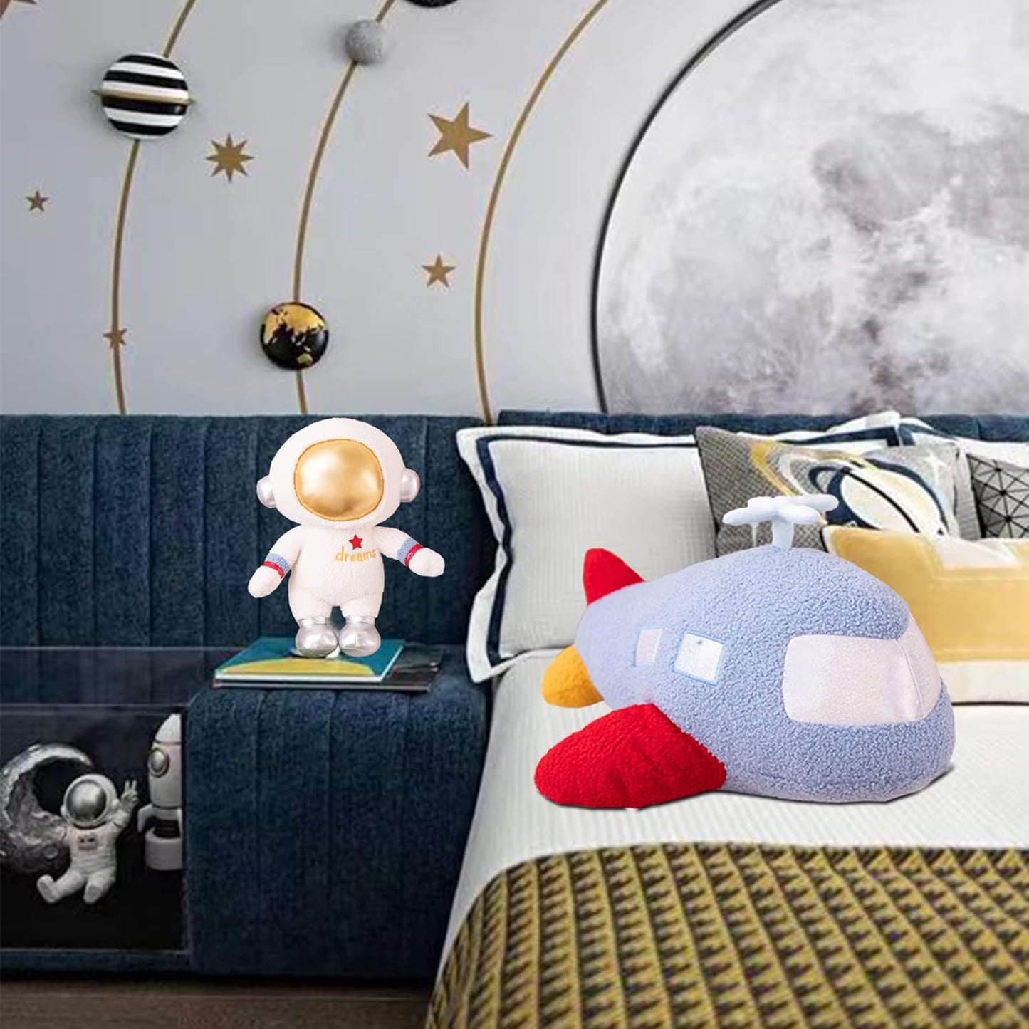 YRXRUS Airplane Pillows, Airplane Plush Throw Pillows, Space Series Decor, Great Gifts for Boys, Girls, Birthday Party or Room Decoration