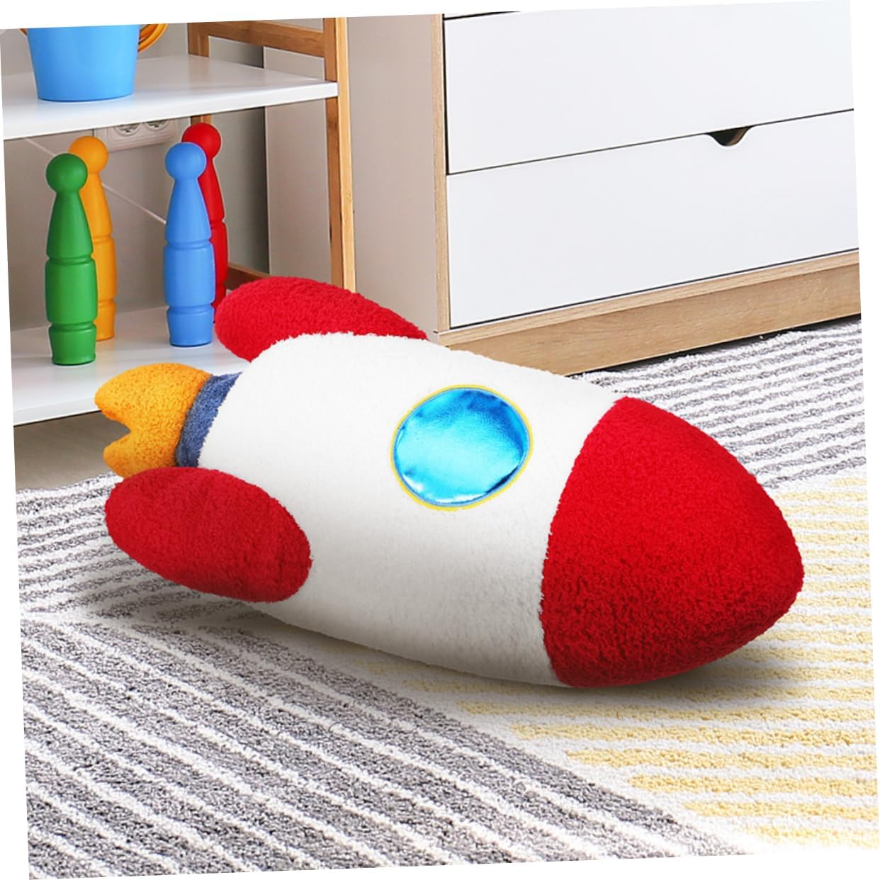 Cabilock Space Rocket Doll Decoration Space Themed Children's Decoration Space Animal Plush Space Pillow Short Plush