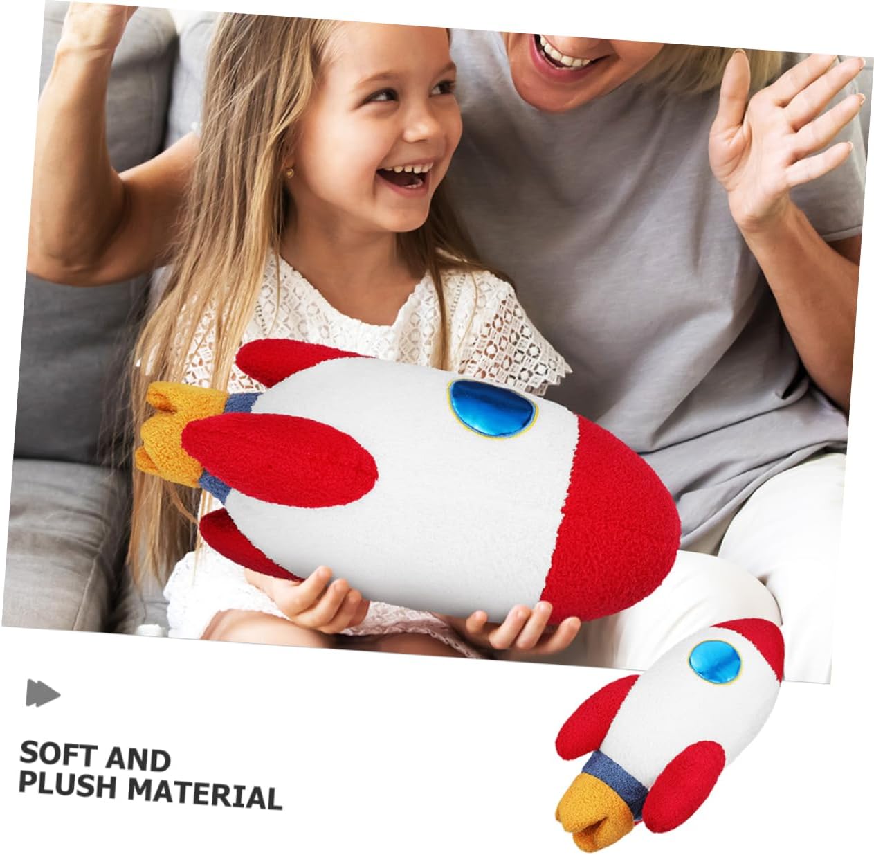 Cabilock Space Rocket Doll Decoration Space Themed Children's Decoration Space Animal Plush Space Pillow Short Plush