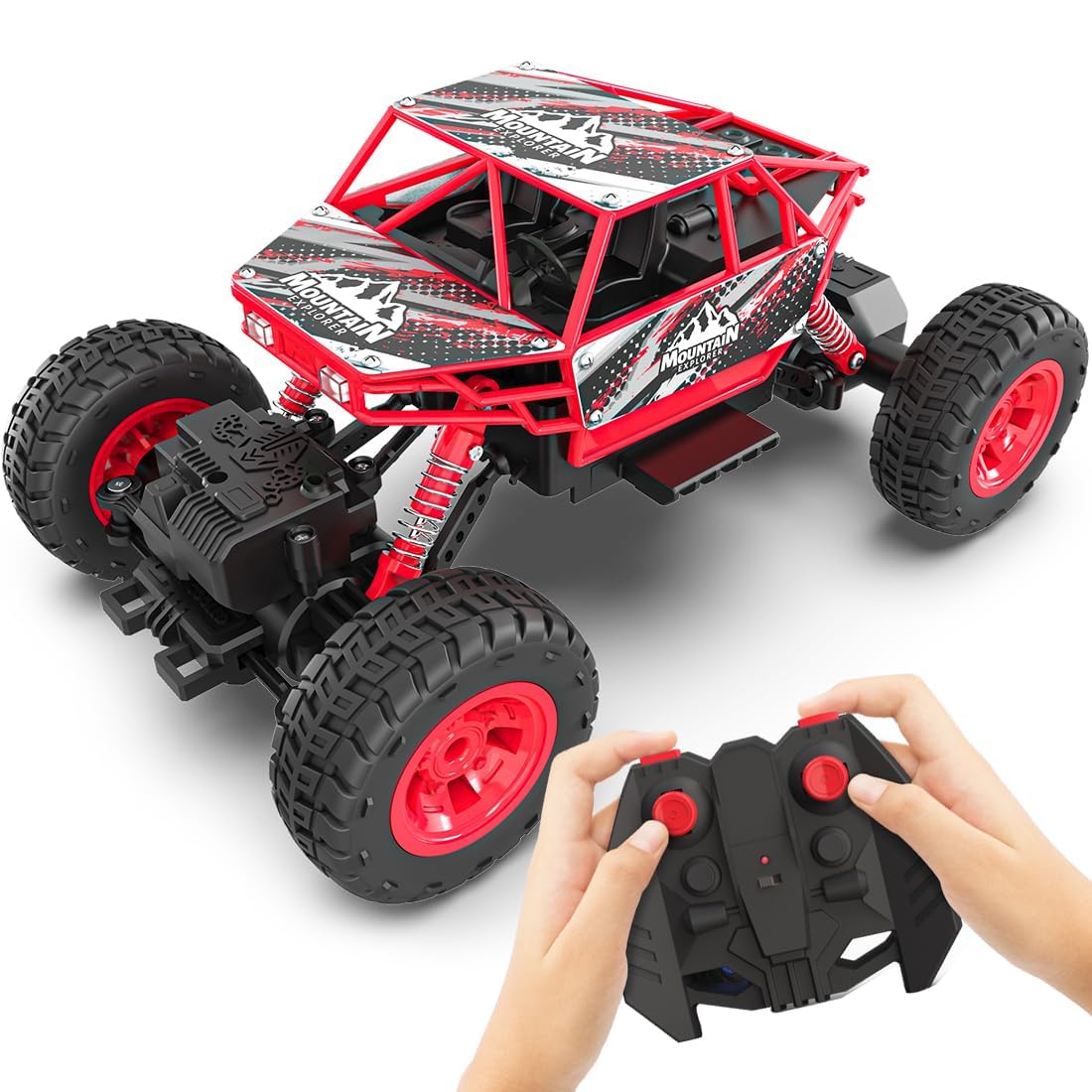 Varrnii ENTERPRISE! Duster C-Type USB Rechargeable 4x4 RC Car | Car with Nitro Boost, Spring Suspensions | 4WD Rock Crawler | Fun RC Toy Gift for Kids (4 Wheel Drive)