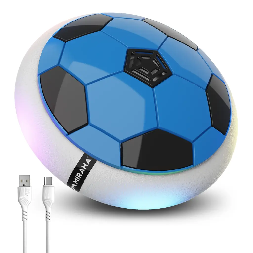 Mirana Type-C USB Rechargeable Hover Football Indoor Floating Hoverball Soccer | Air Football Neon Lite | Made in India Fun Toy Best Gift for Boys and Kids (Red)