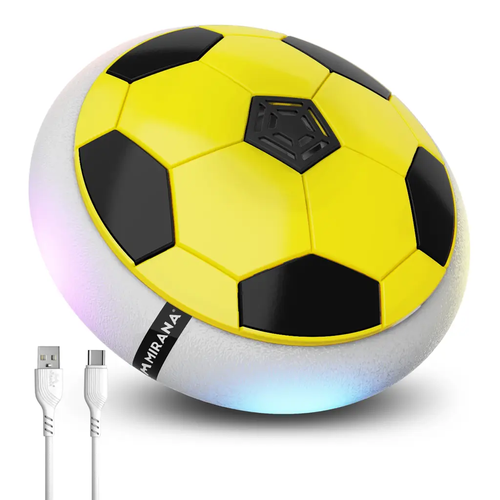Mirana Type-C USB Rechargeable Hover Football Indoor Floating Hoverball Soccer | Air Football Neon Lite | Made in India Fun Toy Best Gift for Boys and Kids (Red)