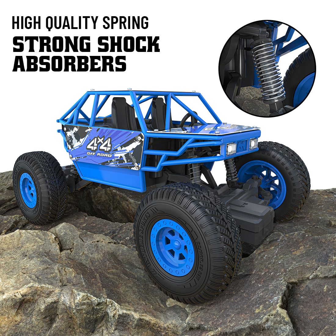 Mirana Duster 2WD Rock Crawler 4x4 | Rechargeable Offroad Monster Truck | High Speed ATV RC Car with Nitro Boost | Remote Control Car Toys for Kids | Made in India (2 Wheel Drive, Green)