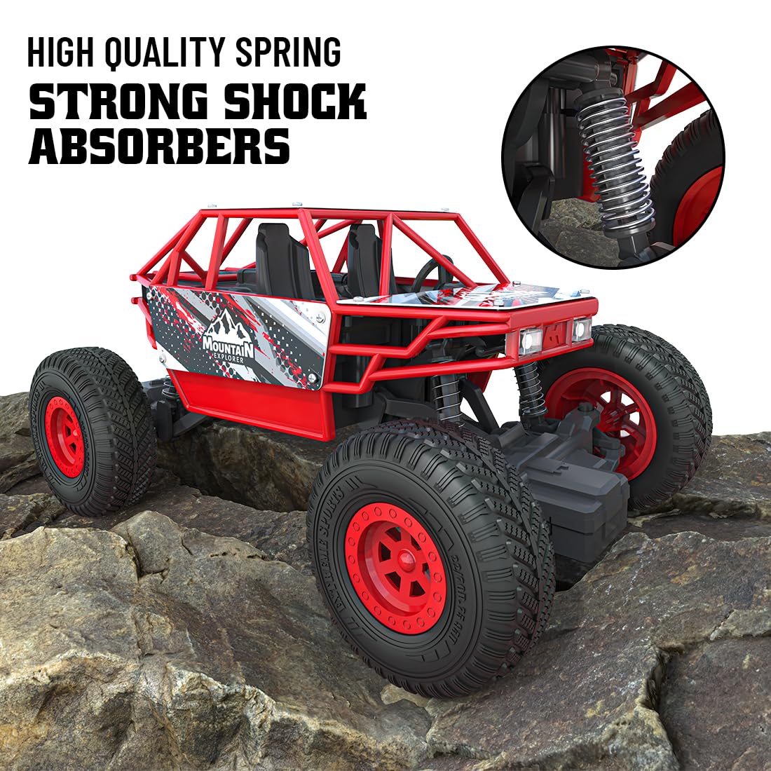 Mirana Duster 2WD Rock Crawler 4x4 | Rechargeable Offroad Monster Truck | High Speed ATV RC Car with Nitro Boost | Remote Control Car Toys for Kids | Made in India (2 Wheel Drive, Green)